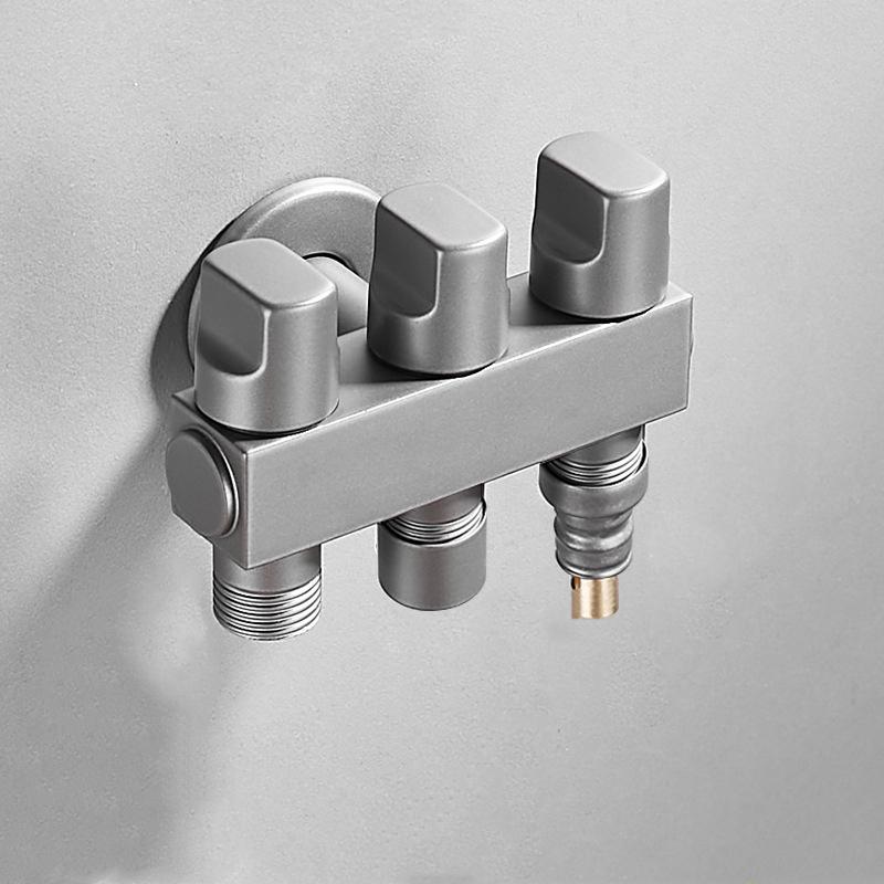 1PC Bibcock One In Three Outlet Angle Valve Brass 3-Way/4-Way Water Heater Toilet Multi-Function Faucet Thread G1/2'