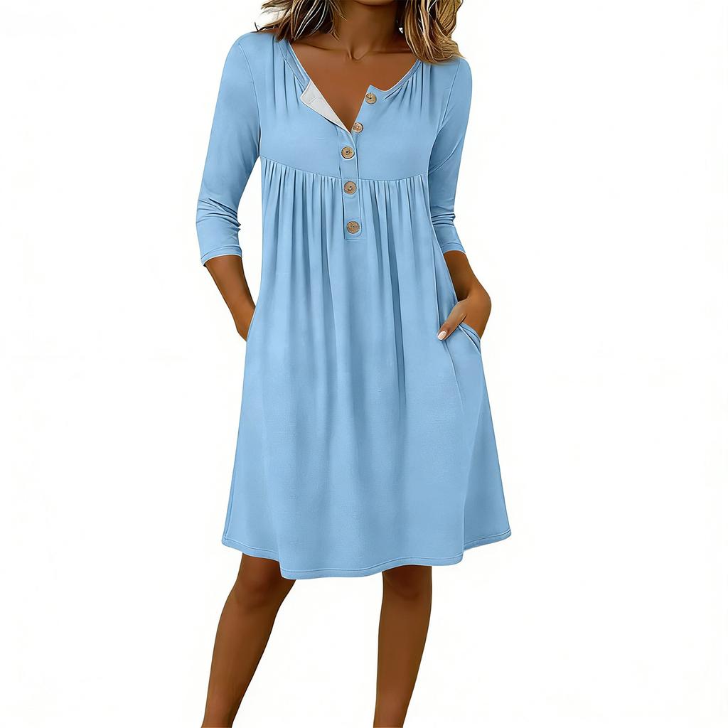 Modisches, locker sitzendes Freizeitkleid für Damen in verschiedenen Farben