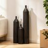 3 Pieces Modern Decorative Floor Vase | Resin Vase, Ribbed, for Living