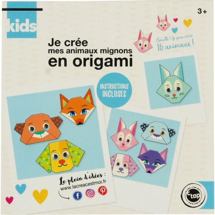 Papier pour origami - Carnet de 16 feuilles - 15 x 15 cm - Animaux mignons