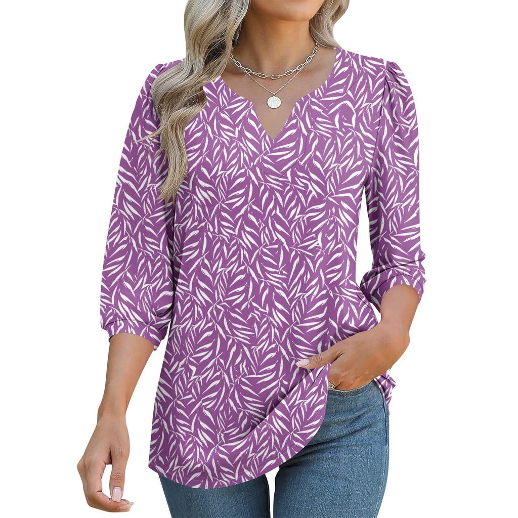 Women's 3/4 Sleeve Shirts Graphic Tees Shirts Casual Basic Tops Pullovers