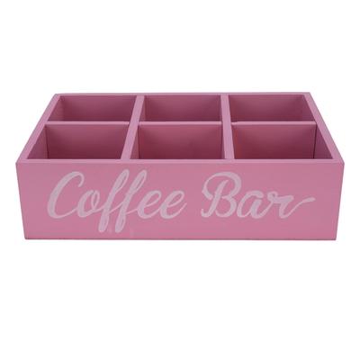 Coffee Station Organizer Wooden Coffee Bar Accessories Organizer for Counter Coffee Pods Holder Storage Box Tea Bag