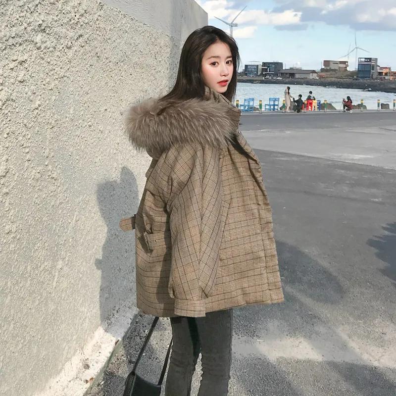 WTEMPO Solid Color Thickened Warm Cotton Coats Women's Large Size Autumn Winter Faux Fur Hooded Jackets