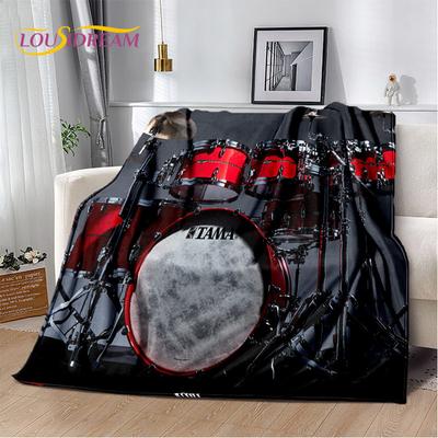 Davul Seti Müzik Aletleri Davul Seti Yumuşak Peluş Battaniye, Flanel Battaniye Oturma Odası Yatak Odası Yatak Kanepe Piknik Çocuk İçin Atma Battaniye