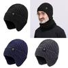 Thick Warm Earmuff Hat Ear Protections Hat Cold Weather Skull Caps Knitted Hat Wool Knitted Hat Winter Warm Hat for Men