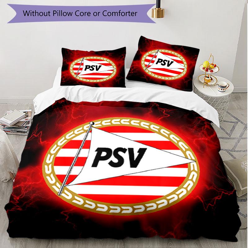 3pcs Duvet Cover Set (1*Duvet Cover + 2*Pillowcase, Without Core), PSV Eindhoven PSV Print Soft All‑Season Bedding Set, Home Bedroom Decor Gift