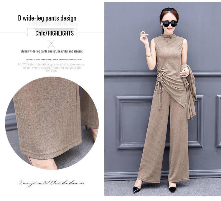 Women's Korean Style Elegant Plus Size Slimming Three-Piece Spring and Autumn Fashion Set