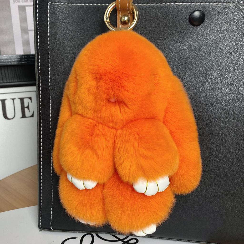 Mini Rex Rabbit Fur Pom Pom Keychain Bag Charm Keyring