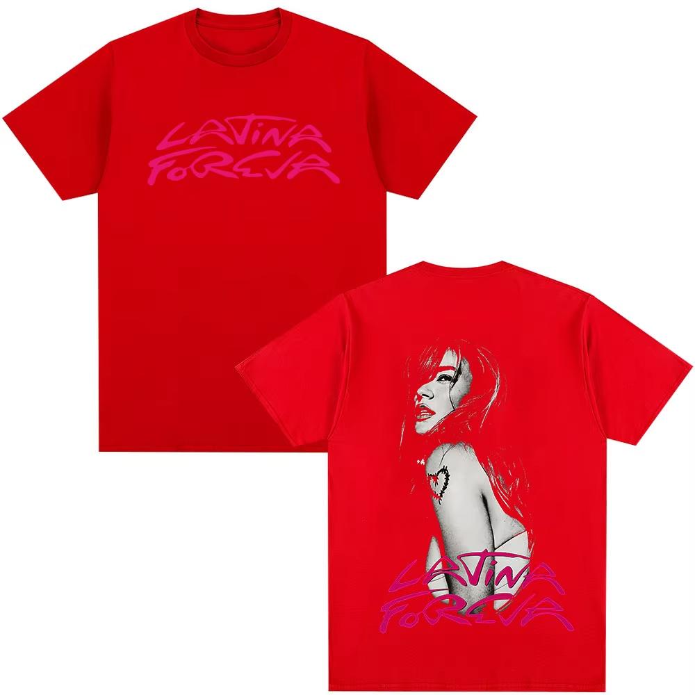 Karol G Tropicoqueta Latina Foreva 2026 Camiseta de Álbum Unisex Moda Femenina Camisetas Harajuku Camiseta de Algodón Casual Tops Streetwear