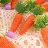 4pcs Miniature Size Easter Decoration Simulation Design Artificial Carrot Tray Decoration Decorative Piece Cute Style