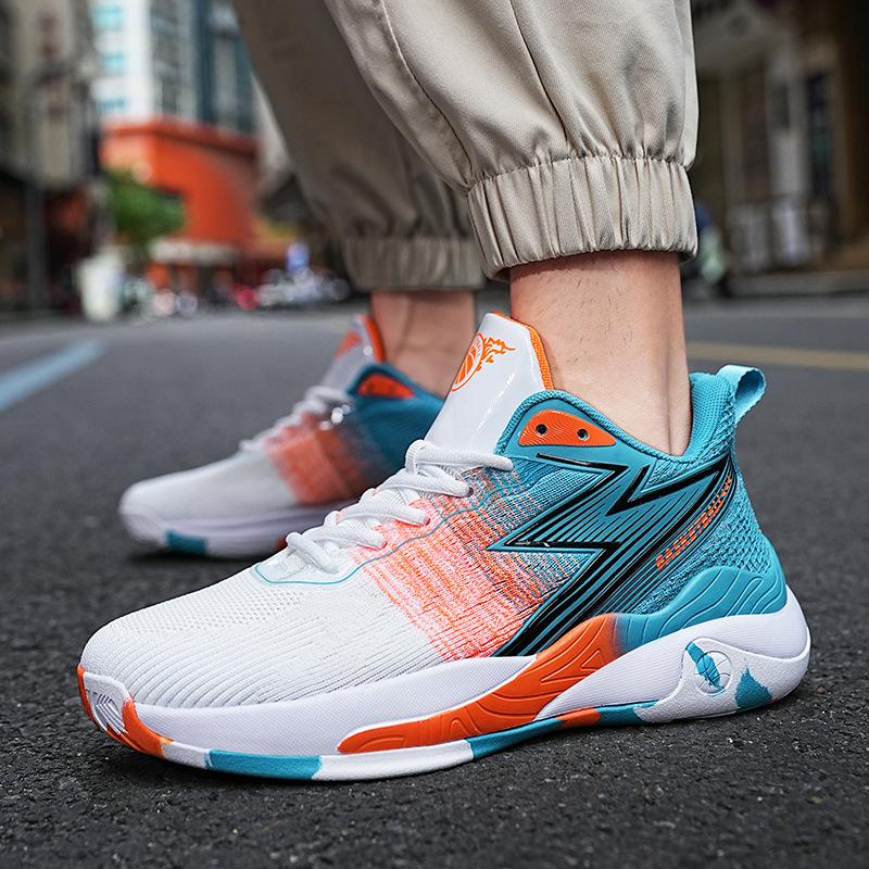 Sports and leisure shoes men's shoes 46 47 48 large size basketball shoes men's shoes fly-woven breathable lightweight running shoes men