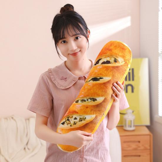 

Simulation Bread Plush Cushion Pillow Soft Lumbar Back Plushie Long Strip Funny Sofa Cushion Food Plush