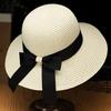 WTEMPO Cappelli a tesa larga neri traspiranti, eleganti, casual, con fiocco, per donna, estivi, versatili, protezione solare, cappelli a secchiello da esterno