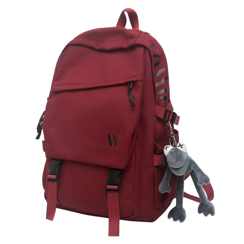 Student Schoolbag Couple Solid Color Backpack Lightweight Large Capacity Backpack