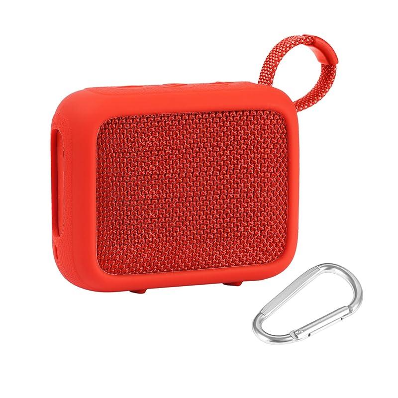 

(Case only) JBL GO4 bluetooth speaker protective storage silicone case Portable, Red-co2CREA