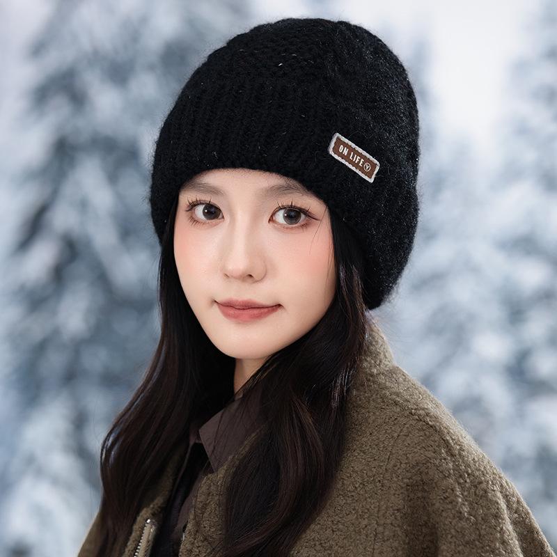 Autumn and Winter Outdoor Windproof Ear Protection Hat Fashion Thickened Warm Wool Hat Pullover Hat