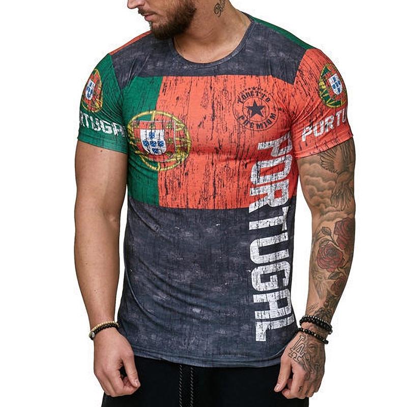 Portugal Spain Sweden Graphic T-shirts Retro Street Casual Classic Fashion Oversized Men's T-shirts