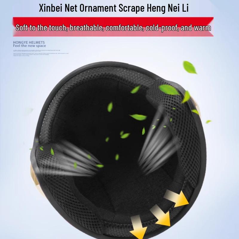 Universal 3C Certified Motorcycle Helmet for All Seasons - Cute, Safe, Sun-Protected, Unisex Half Helmet for Summer and Fall/Winter