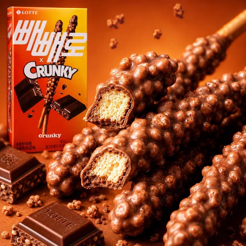 Lotte Palitos de Galleta de Chocolate Arroz Crujiente Pepero 39g