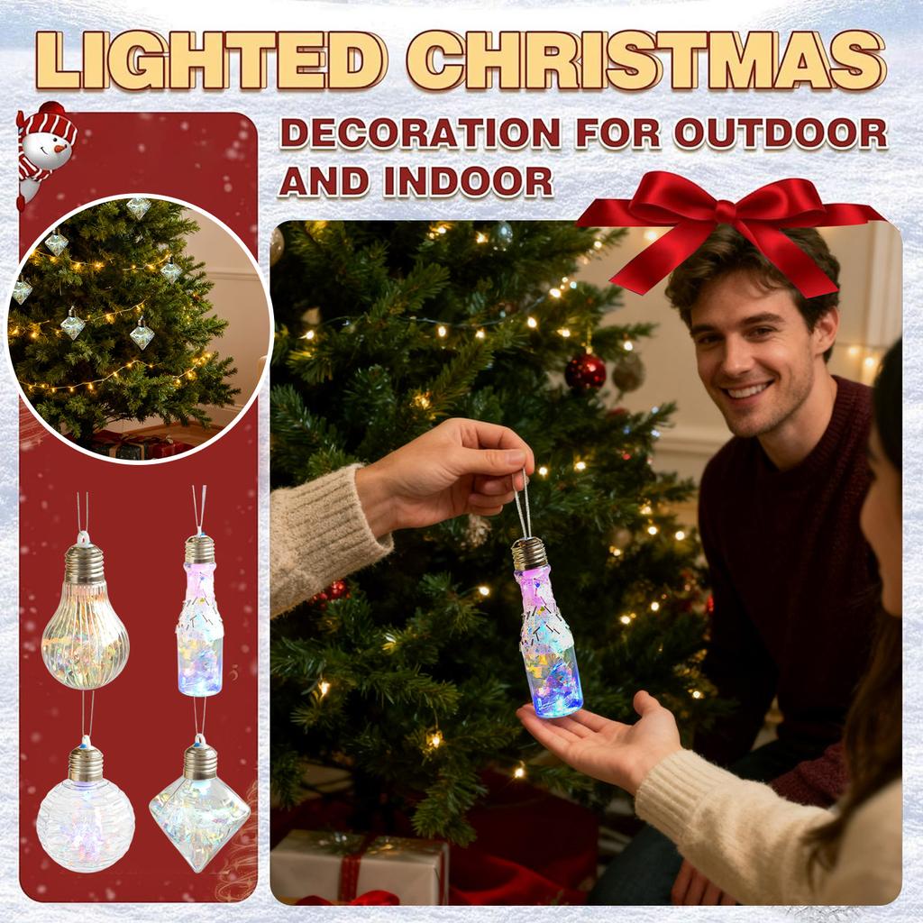 Christmas Ball Luminous Ornaments Colorful Transparent Christmas Tree Decoration Scene Layout Lights