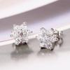 Korean Style 925 Sterling Silver Snowflake Zircon Earrings for Women - Christmas Jewelry