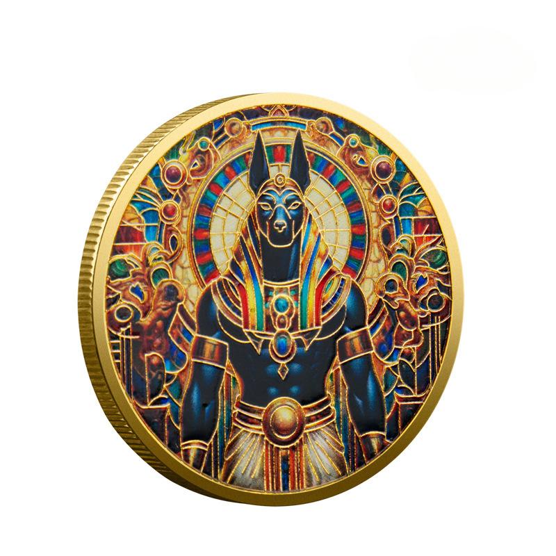 Doghead God Anubis Commemorative Coin Souvenir  Ancient Egyptian Death Guardian