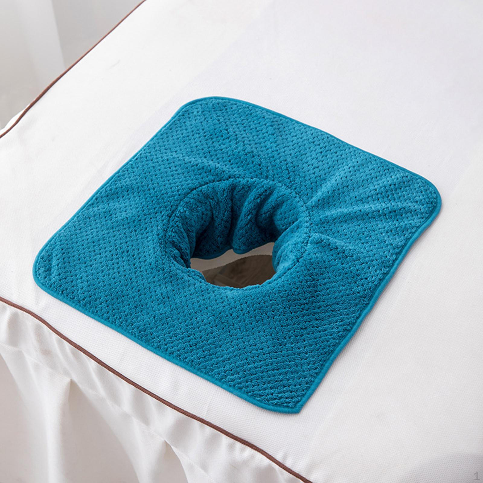 

Массажное полотенце из кораллового флиса с вырезом для лица для косметических процедур Blue