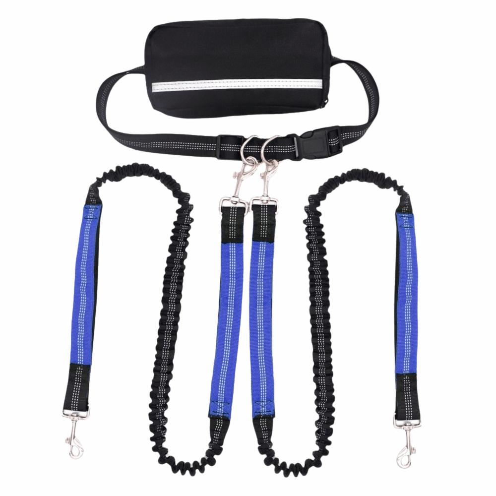 Anti-Tangle Dog Running Leash Reflective Stitching Hands Free Dog Leash  Outdoor Activities
