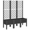 VidaXL Planter with Trellis, Raised Bed, Flower Box, Plant Pot, Flower Box Garden Patio Terrace Outdoor, 367928