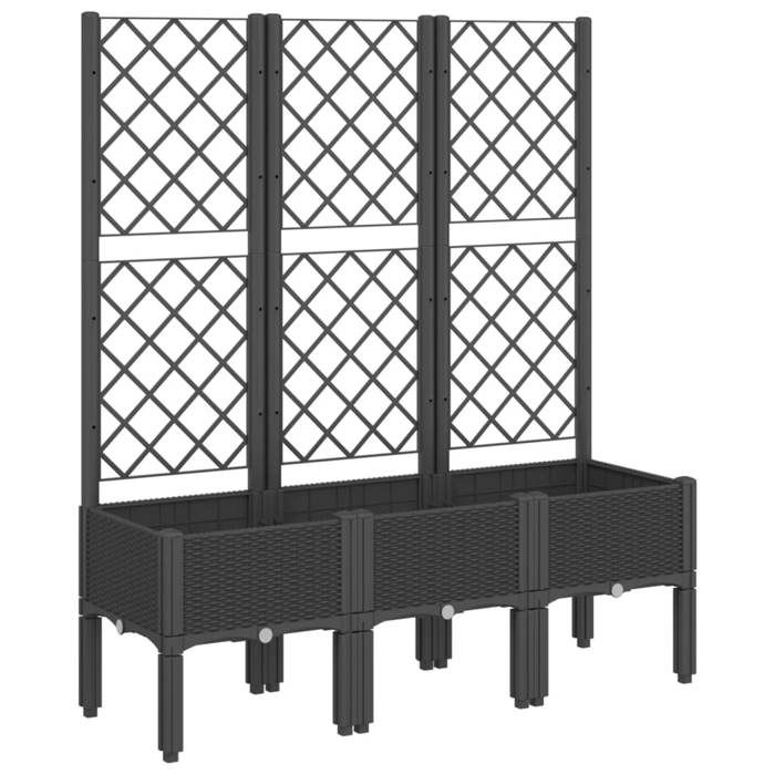 VidaXL Planter with Trellis, Raised Bed, Flower Box, Plant Pot, Flower Box Garden Patio Terrace Outdoor, 367928