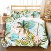Tropical Palm Tree Watercolor Duvet Cover Set, Bohemian Beach Bed Cover, Summer Home Decor, Vacation Gift, Twin/Queen/King Size Bedding Set