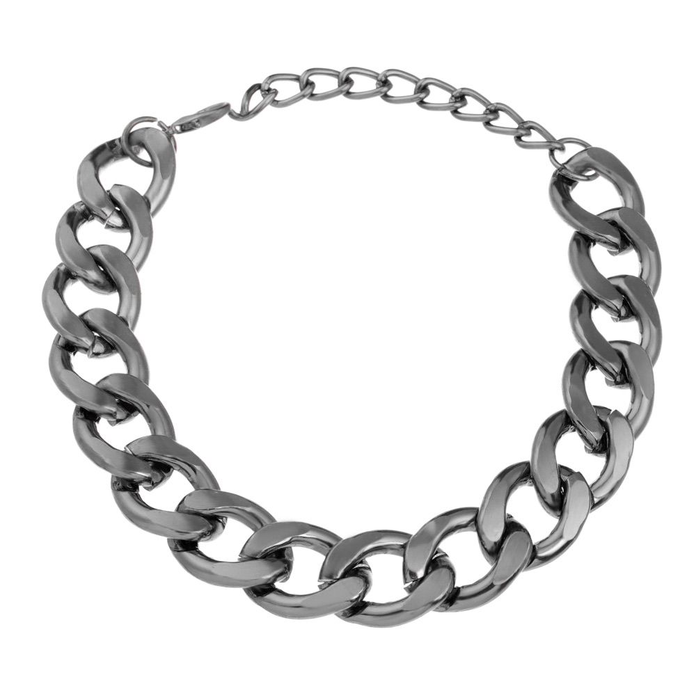 Aluminiowa Punkowa Złota Srebrna Czarna Obroża Łańcuchowa dla Psa Biżuteria dla Zwierząt Rekwizyty Fotograficzne Akcesoria dla Psów 28/36/45CM dla Małych Dużych Psów