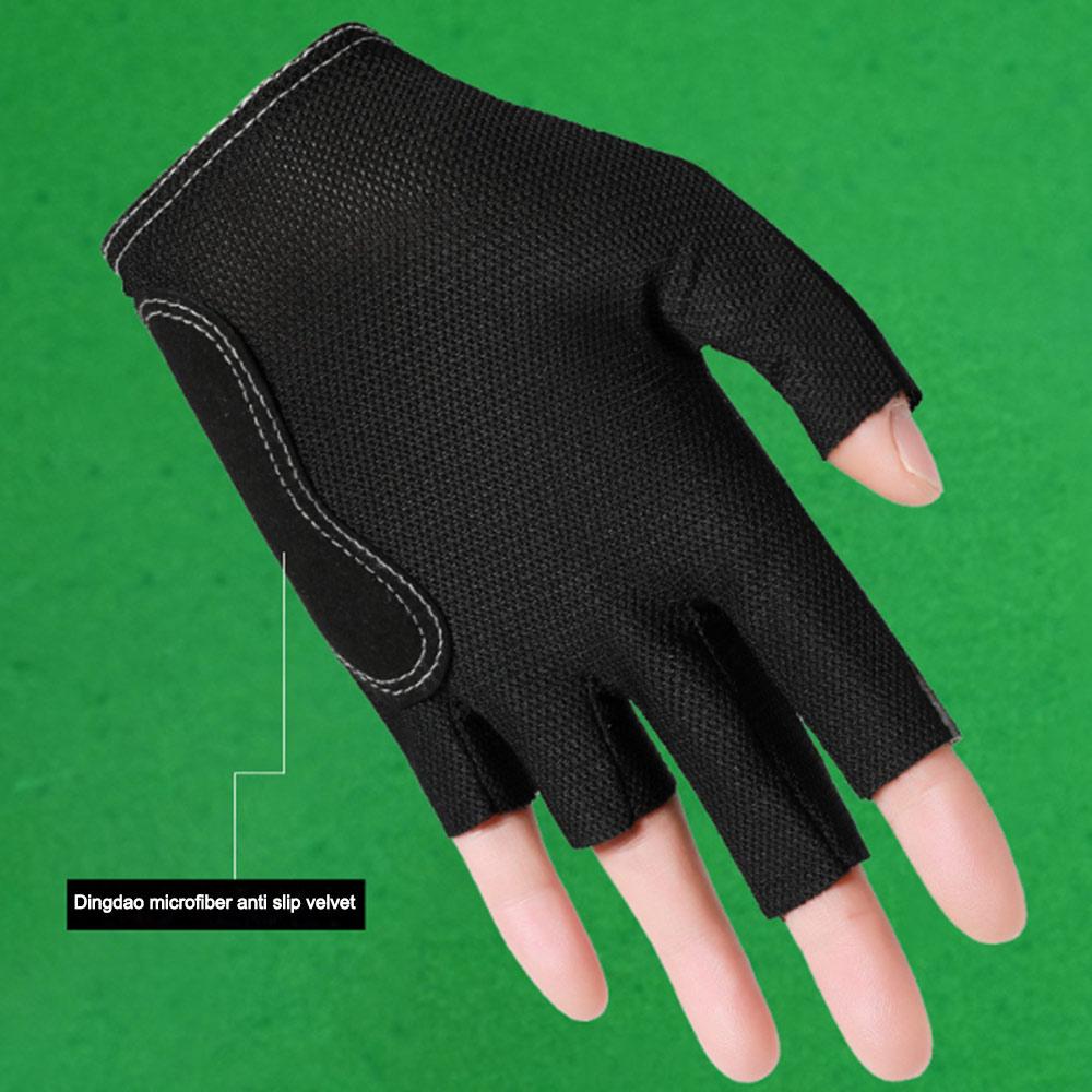 Portable Left Hand Billiards Glove Elastic Breathable Half Fingers Glove Non Slip Billiard Training Gloves Fitness Accessories