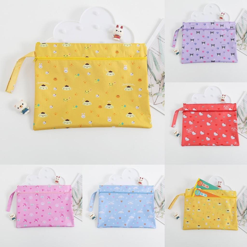 Hello Kitty Cartoon File Bag Organizer With Oxford Fabric For Documents And Stationery Storage