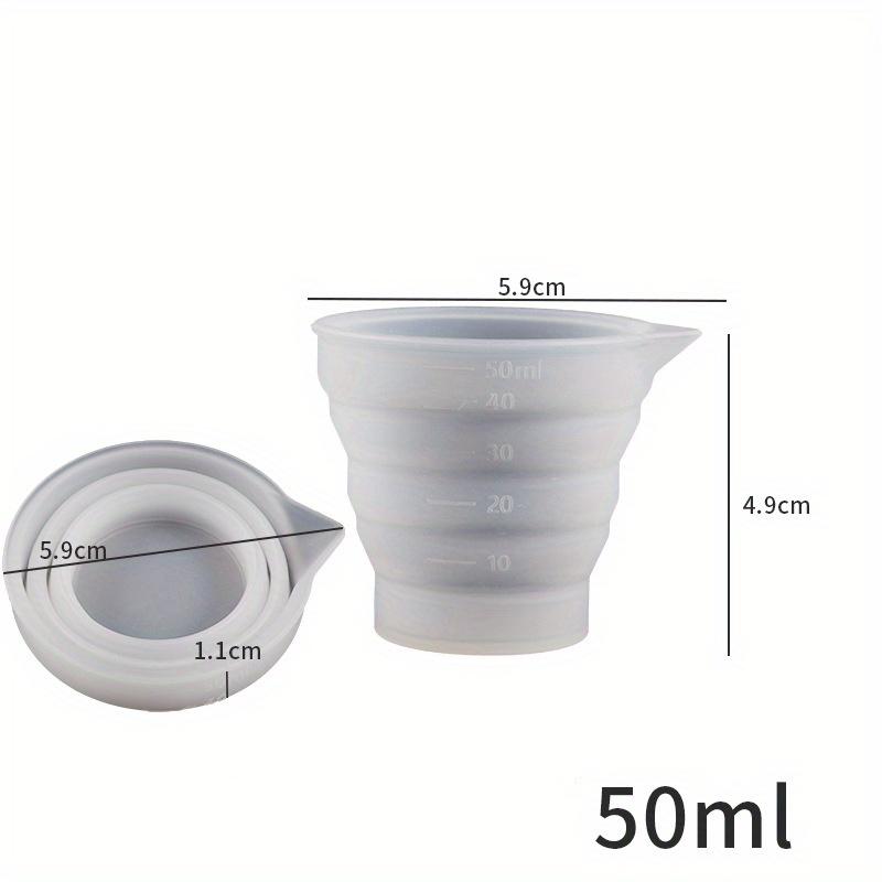 4pcs/set Foldable Silicone Measuring Cup with Scale Epoxy Resin Jewelry Making Tools DIY Epoxy Resin Glue Pigment Mixing Stirring Tools