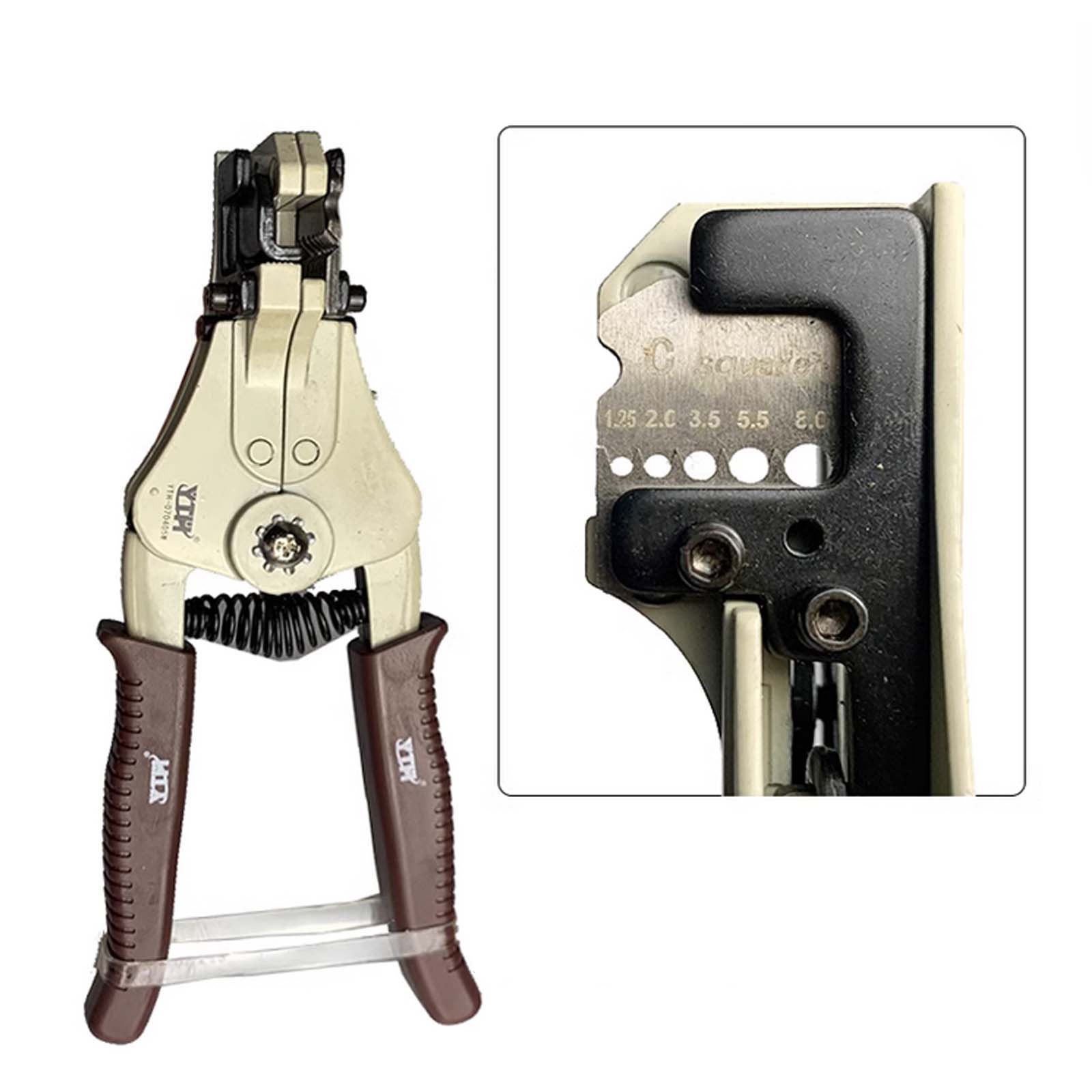 Multi-holes Automatic Wire Stripping Pliers, Protable Electronic Cable Skin Round Hole Crimping Pliers