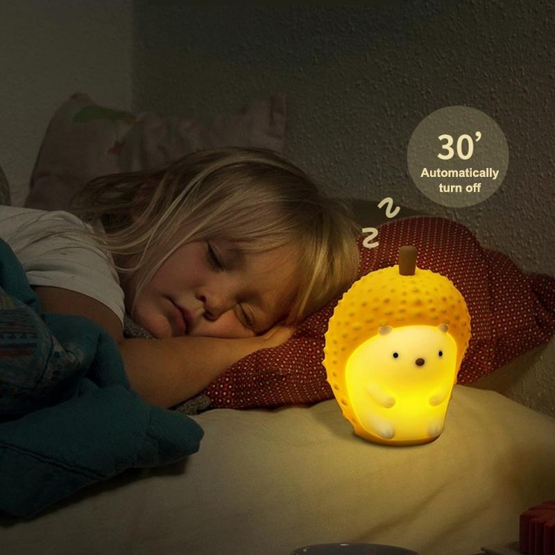 Szabályozható Sündisznó Éjszakai Fények Színes Lámpa Hálószoba LED Fények USB Töltés Éjjeli Lámpa