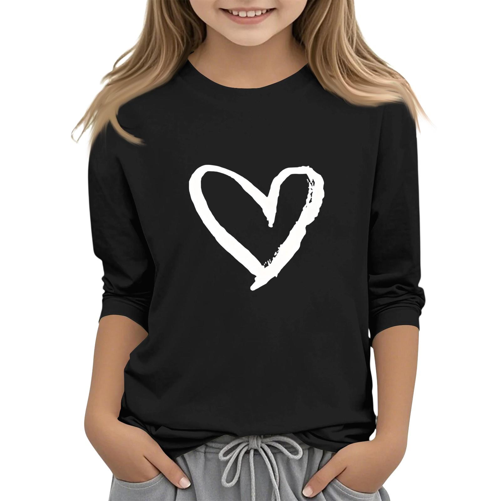 

Children s 3/4 Sleeve O-neck Daily Casual Printed Top 160 чёрный