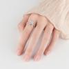 Flower Shape Adjustable Ring With Micro Pave Cubic Zirconia For Women Gift