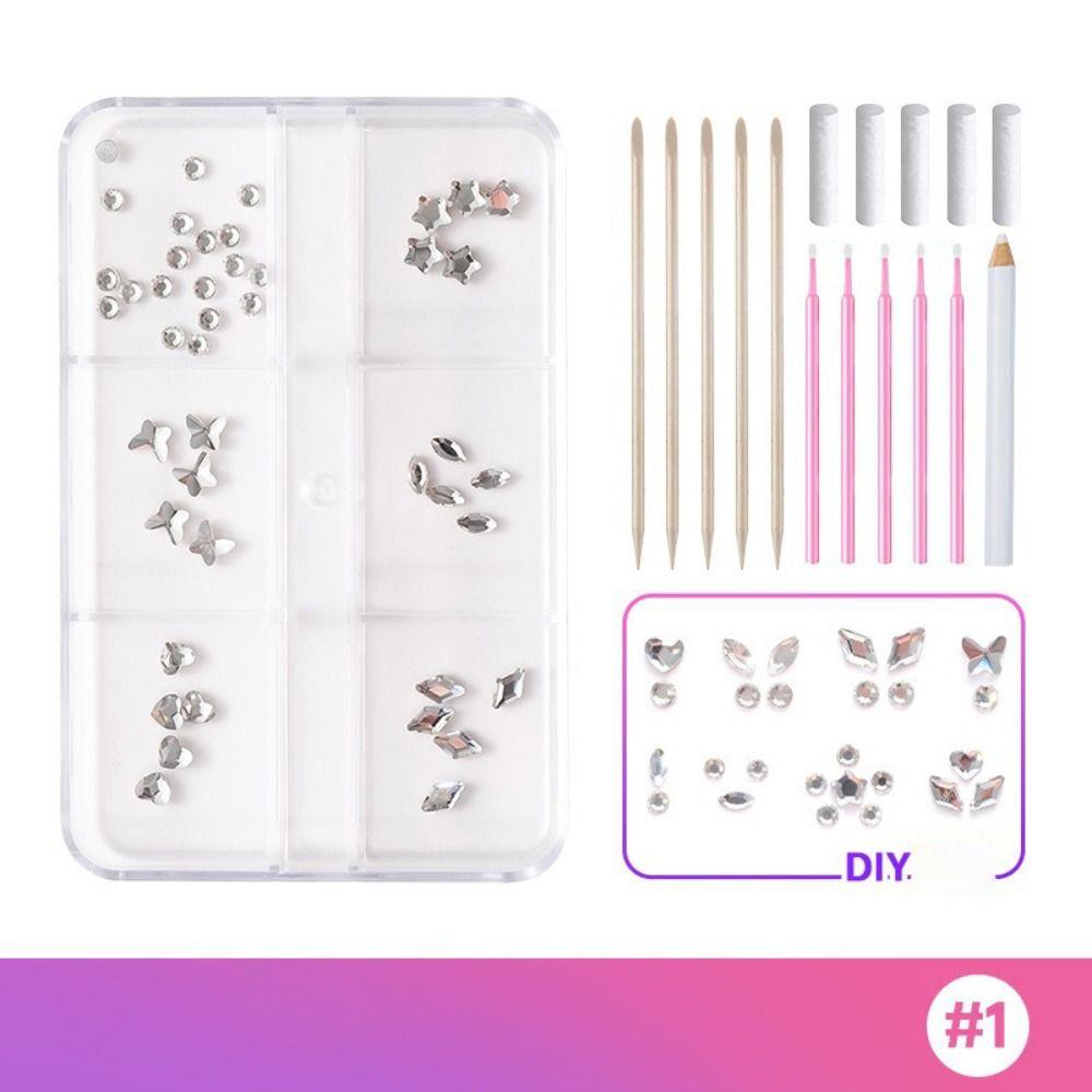 Dental Tooth Gems Diamond Dental Jewelry Crystal Diamond Ornament DIY Tools with Self-adhesive Box Denture Acrylic