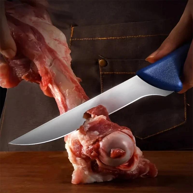 1/4 professional boning knife, sharp kitchen peeling and cutting knife butcher's knife for slaughtering pig bones, meat and fish