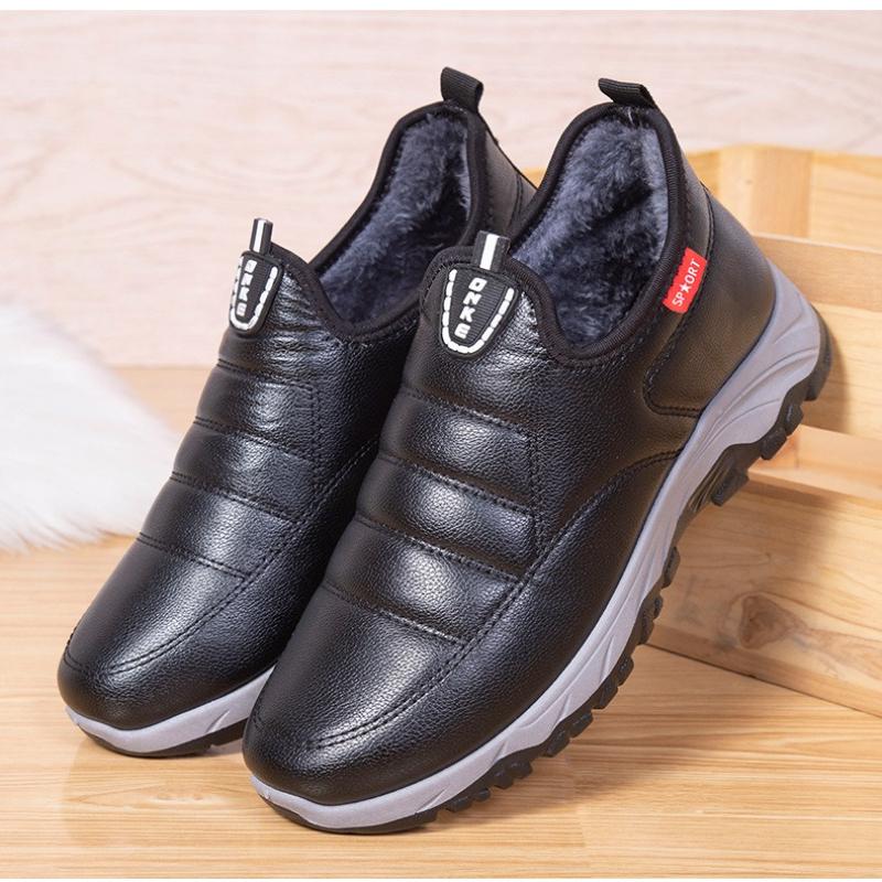 New Middle-aged and Elderly Men's Sports Cotton Shoes Plus Velvet Thick Waterproof Dad Shoes Cotton Shoes Men