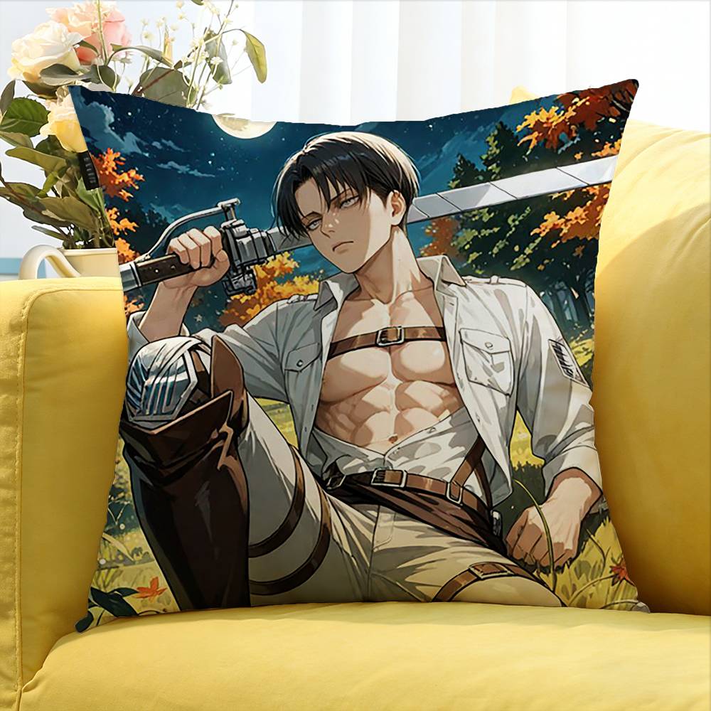Luxury Hot Anime Attack On Titan  Various Sizes Square Pillow Case For Car Home Bedchamber Decor