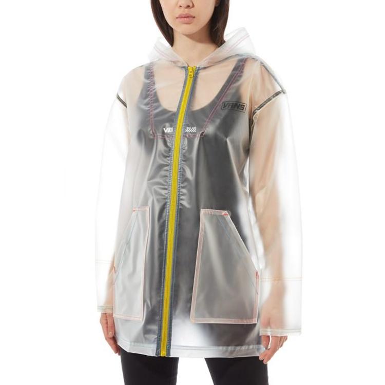 Vans Translucent Waterproof Casual Sports Jacket Women Jackets White VN0A4MVLWHT
