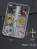 60pcsY2K Gold, Silver And Black Cross Nail Decoration Set With Rhinestones Black, White, Pink, Red Rhinestones Alloy Nail Art