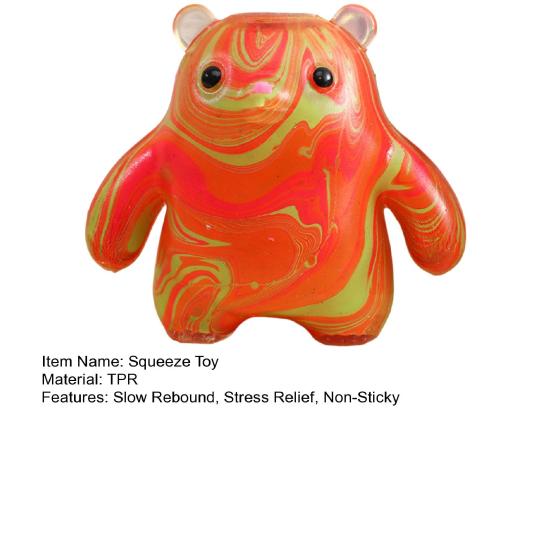 Bear Squeeze Toy Slow-Rising TPR Fidget for Stress Relief Soft Decompression Gadget for Students Adults Portable Novelty Gift for Anxiety
