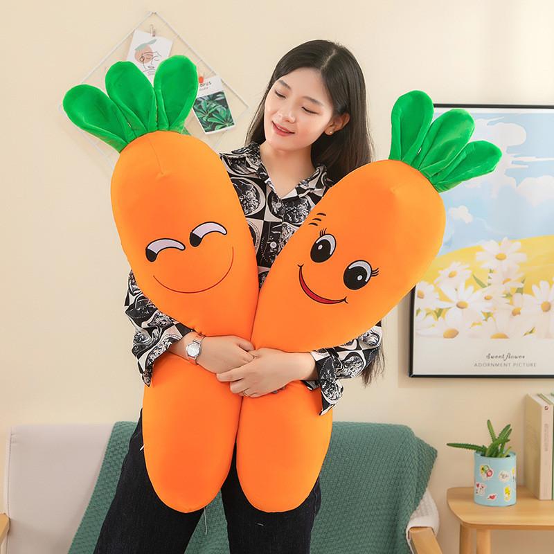 Ultraweiches Karotten-Plüsch-Körperkissen zum Umarmen, entzückendes Stofftier, bezauberndes Bettkissen