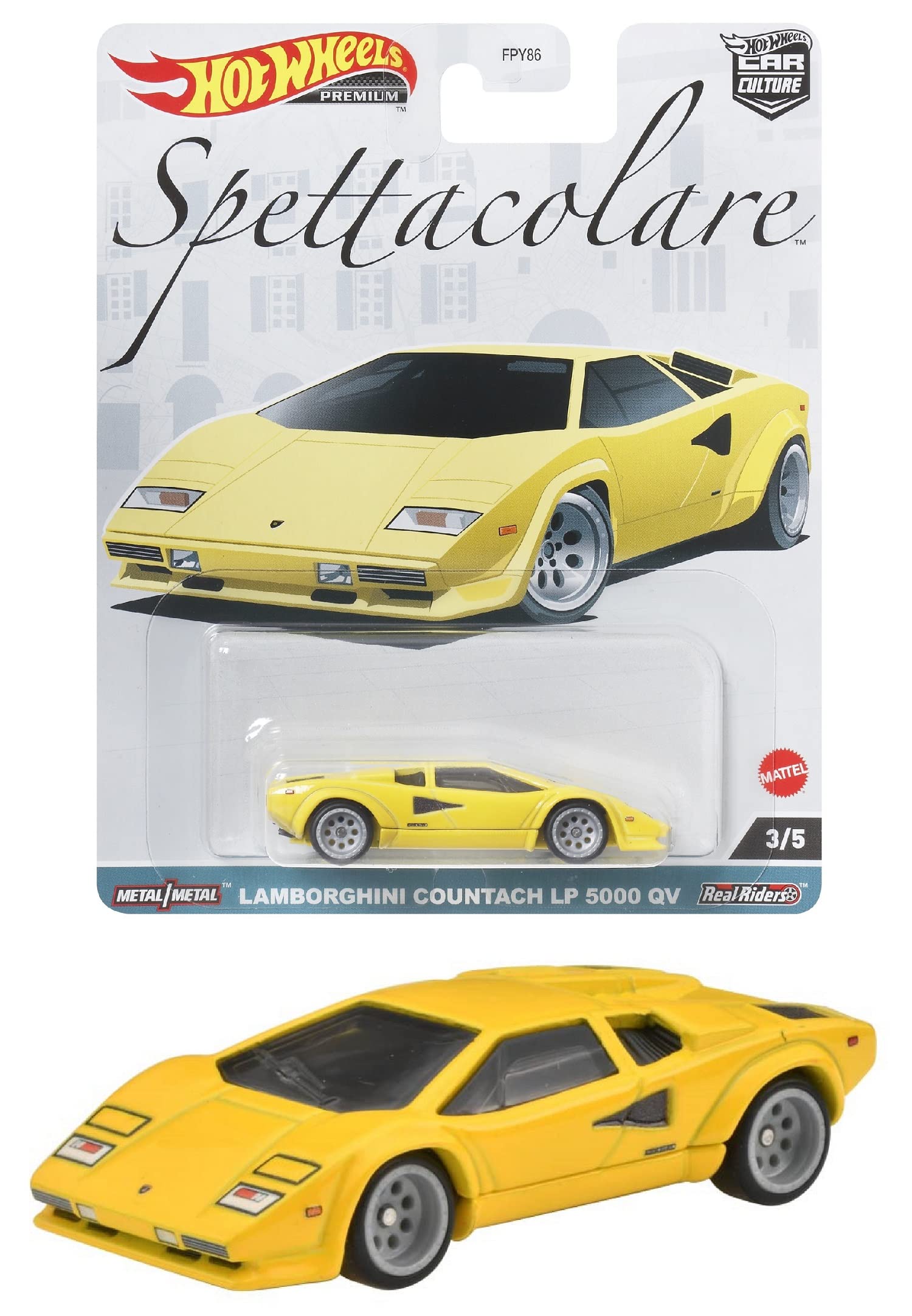 

Hot Wheels Car Culture Spettacorale Lamborghini Countach LP 5000 QV возрастом 5000 лет и HKC47 - [3 вверх] жёлтый