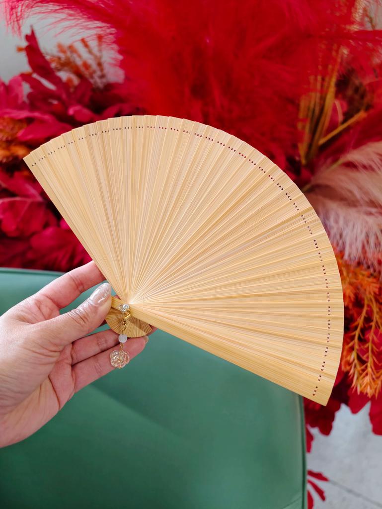 Fan Full Bamboo Folding Fan Carved Foldable Mini Fan Small Size Portable Chinese Style Chinese Ancient Style Dance Fan Green for Women