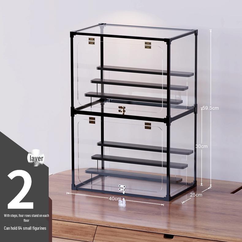 Clear Art Doll Display Case: Dustproof Stand for Pop Mart Figures and Building Blocks
